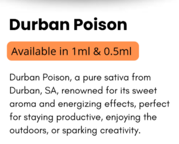 Disposable Delta 9 - Sativa - Durban Poison
