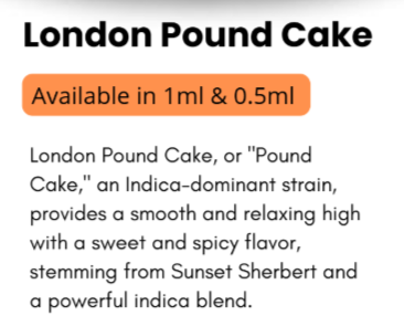 Disposable Delta 9 - Indica - London Pound Cake