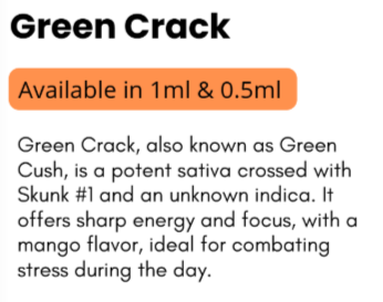 Disposable Delta 9 - Sativa- Green Crack