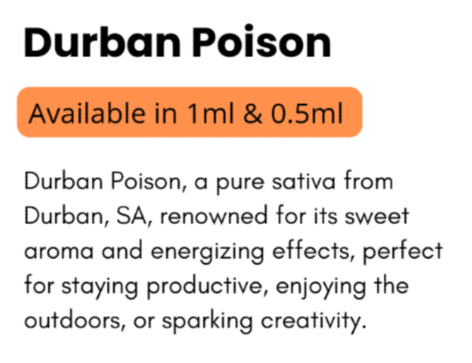 Vape Cart -Sativa - Durban Poison